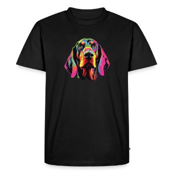 Aquarelle Coloré Noir Et Tan Coonhound - T-shirt Premium bio Homme - noir - Devant - Nico (187cm)