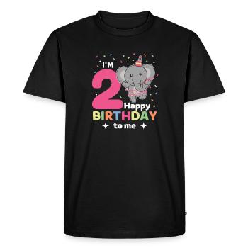 Eléphant pour les enfants de 2 ans - T-shirt Premium bio Homme - noir - Devant - Nico (187cm)