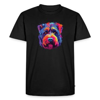 Aquarelles Colorées Bouvier des Flandres - T-shirt Premium bio Homme - noir - Devant - Nico (187cm)