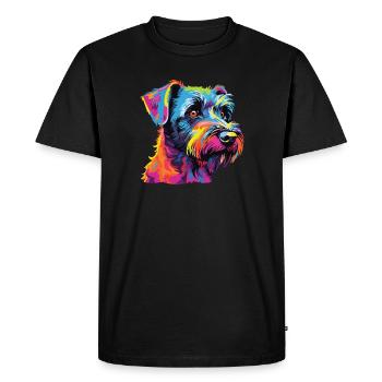 Aquarelle coloré Czech Terrier - T-shirt Premium bio Homme - noir - Devant - Nico (187cm)
