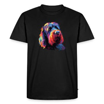 Colorful Russian black terrier - Men's Premium Organic T-Shirt - black - Front - Nico (187cm)