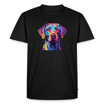 Watercolor Colorful Blue Lacy - Men's Premium Organic T-Shirt - black - Front - Nico (187cm)