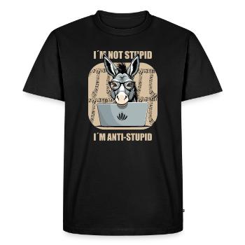 Smart Nerd Ass - Men's Premium Organic T-Shirt - black - Front - Nico (187cm)