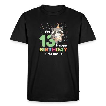 Raton laveur pour les 13 ans pour les enfants de treize ans - T-shirt Premium bio Homme - noir - Devant - Nico (187cm)