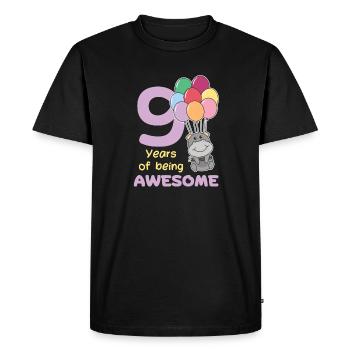 Hippo for 9th birthday children nine years old - Men's Premium Organic T-Shirt - black - Front - Nico (187cm)