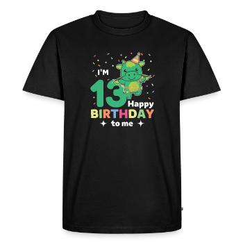 Dragon pour les 13 ans pour les enfants de treize ans - T-shirt Premium bio Homme - noir - Devant - Nico (187cm)