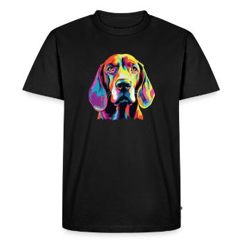Aquarelles Coloré Américain Anglais - T-shirt Premium bio Homme - noir - Devant - Nico (187cm)
