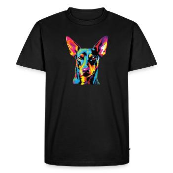 Aquarelle colorée Manchester Terrier - T-shirt Premium bio Homme - noir - Devant - Nico (187cm)