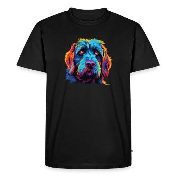 Watercolor Colorful Griffon Korthals - Men's Premium Organic T-Shirt - black - Front - Nico (187cm)