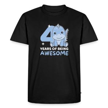 Dino pour les enfants de 4 ans - T-shirt Premium bio Homme - noir - Devant - Nico (187cm)