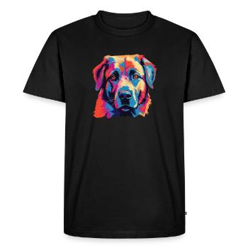 Aquarelle coloré chien de berger d’Anatolie - T-shirt Premium bio Homme - noir - Devant - Nico (187cm)