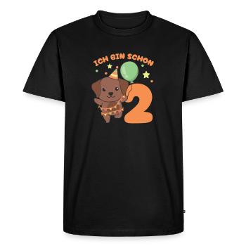 J’ai été 2 enfants d’anniversaire de chiens - T-shirt Premium bio Homme - noir - Devant - Nico (187cm)
