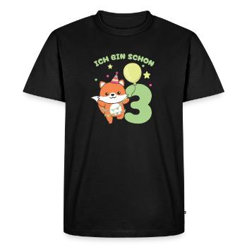 I'm already 3 foxes birthday kids - Men's Premium Organic T-Shirt - black - Front - Nico (187cm)