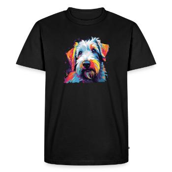 Watercolor Colorful Sealyham Terrier - Men's Premium Organic T-Shirt - black - Front - Nico (187cm)