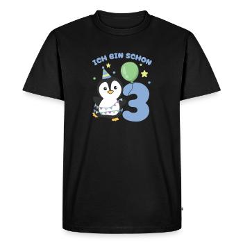 I'm already 3 penguins birthday kids - Men's Premium Organic T-Shirt - black - Front - Nico (187cm)