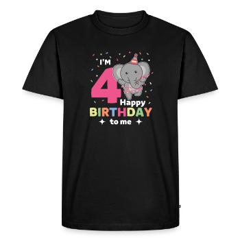 Eléphant pour les enfants de 4 ans - T-shirt Premium bio Homme - noir - Devant - Nico (187cm)