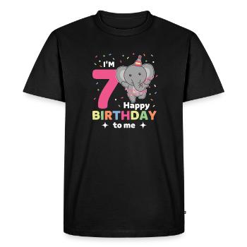 Eléphant pour les enfants de 7 ans - T-shirt Premium bio Homme - noir - Devant - Nico (187cm)