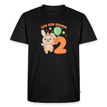 J’ai déjà 2 lapins d’anniversaire enfants - T-shirt Premium bio Homme - noir - Devant - Nico (187cm)