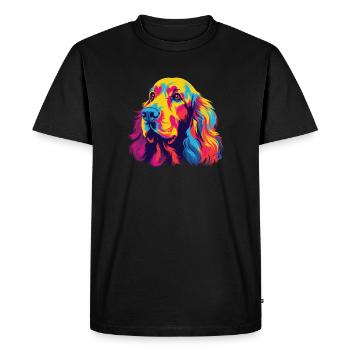 Watercolor Colorful American Cocker Spaniel - Men's Premium Organic T-Shirt - black - Front - Nico (187cm)