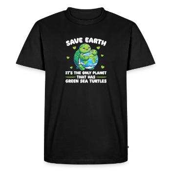 C’est la seule planète Tortues de mer vertes - T-shirt Premium bio Homme - noir - Devant - Nico (187cm)
