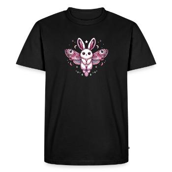 Kawaii Pastel Goth Mignon Lapin effrayant Moth - T-shirt Premium bio Homme - noir - Devant - Nico (187cm)