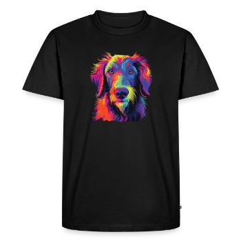 Aquarelle coloré Scottish Deerhound - T-shirt Premium bio Homme - noir - Devant - Nico (187cm)