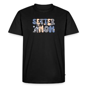 Setter bleu anglais Groovy Setter Mama - T-shirt Premium bio Homme - noir - Devant - Nico (187cm)