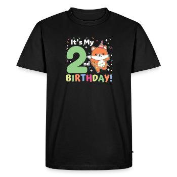 Fox for 2nd birthday children two years old - Men's Premium Organic T-Shirt - black - Front - Nico (187cm)