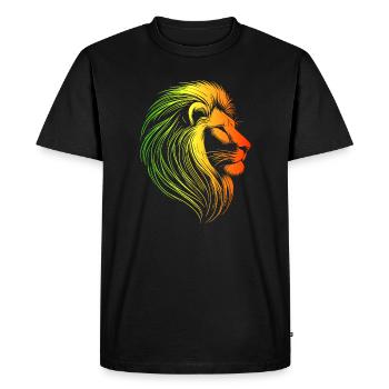 Conquering lion rasta, rastafari, jamaïque, juda - T-shirt Premium bio Homme - noir - Devant - Nico (187cm)