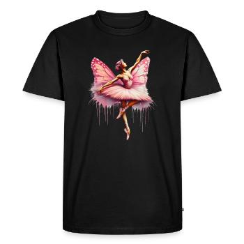 Ballerine avec des ailes de papillon papillon tutu - T-shirt Premium bio Homme - noir - Devant - Nico (187cm)