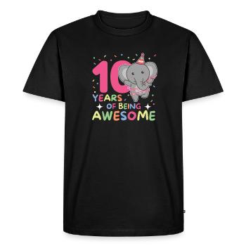 Éléphant pour les enfants de 10 ans - T-shirt Premium bio Homme - noir - Devant - Nico (187cm)
