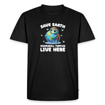 Les tortues imbriquées de Save the Earth sont vivantes - T-shirt Premium bio Homme - noir - Devant - Nico (187cm)