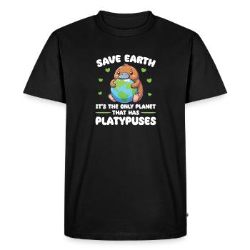 Is the only platypus planet Earth Day - Men's Premium Organic T-Shirt - black - Front - Nico (187cm)
