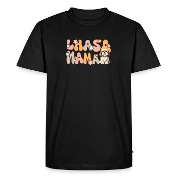 Lhassa Apso Groovy Lhassa Mama - T-shirt Premium bio Homme - noir - Devant - Nico (187cm)