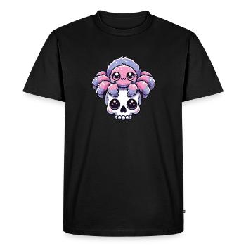 Kawaii Gothique Tarentule Couleurs Pastel Gothique Goth - T-shirt Premium bio Homme - noir - Devant - Nico (187cm)