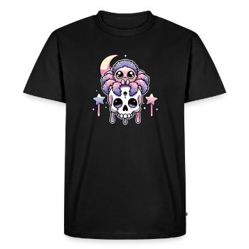 Kawaii Gothique Tarentule Couleurs Pastel Gothique Goth - T-shirt Premium bio Homme - noir - Devant - Nico (187cm)