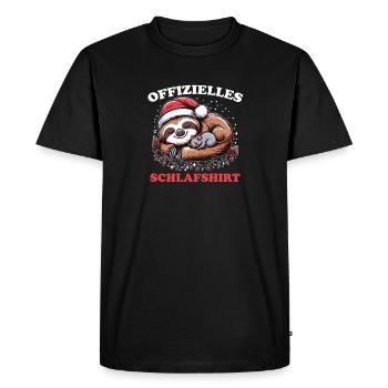 Official Sleep Shirt Christmas Sloth - Men's Premium Organic T-Shirt - black - Front - Nico (187cm)