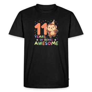 Singe pour les enfants de 11 ans - T-shirt Premium bio Homme - noir - Devant - Nico (187cm)