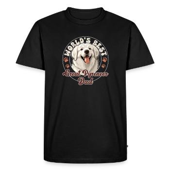 Bouvier des Pyrénées Grand Pyrénéen papa - T-shirt Premium bio Homme - noir - Devant - Nico (187cm)