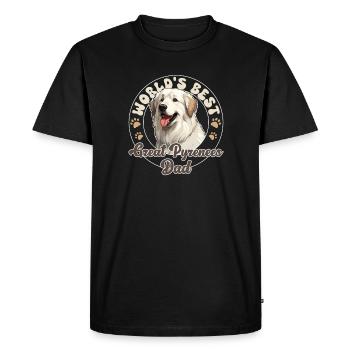 Bouvier des Pyrénées Grand Pyrénéen papa - T-shirt Premium bio Homme - noir - Devant - Nico (187cm)