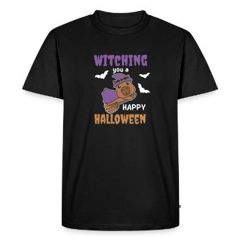 Sorcière Capybara Vous sorcière un joyeux Halloween - T-shirt Premium bio Homme - noir - Devant - Nico (187cm)