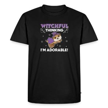 Suricate Halloween Sorcière Sorcières Je suis Adorable - T-shirt Premium bio Homme - noir - Devant - Nico (187cm)