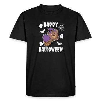 Ours Happy Halloween Sorcière Enfants Costume de Sorcière - T-shirt Premium bio Homme - noir - Devant - Nico (187cm)