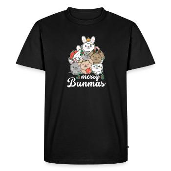 Le jeu de mots de Merry Bunma Bun Bunny Christmas - T-shirt Premium bio Homme - noir - Devant - Nico (187cm)