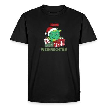 Joyeux Noël Dragon Veille de Noël Dragon - T-shirt Premium bio Homme - noir - Devant - Nico (187cm)