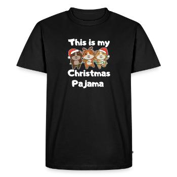 Pyjama de Noël Cochon d’Inde - T-shirt Premium bio Homme - noir - Devant - Nico (187cm)