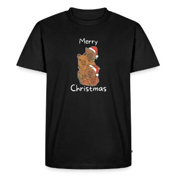 Capybara Arbre de Noël Animaux de Noël Capybaras - T-shirt Premium bio Homme - noir - Devant - Nico (187cm)