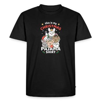 Pyjama de Noël lapin de Noël - T-shirt Premium bio Homme - noir - Devant - Nico (187cm)