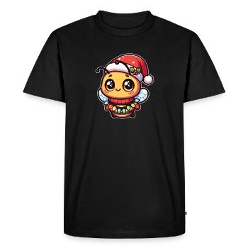 Chapeau de Noël Noël Lumière Chaîne Abeille - T-shirt Premium bio Homme - noir - Devant - Nico (187cm)