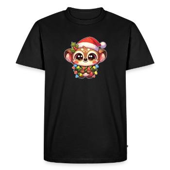 Christmas Hat Christmas Fairy Lights Galago - Men's Premium Organic T-Shirt - black - Front - Nico (187cm)